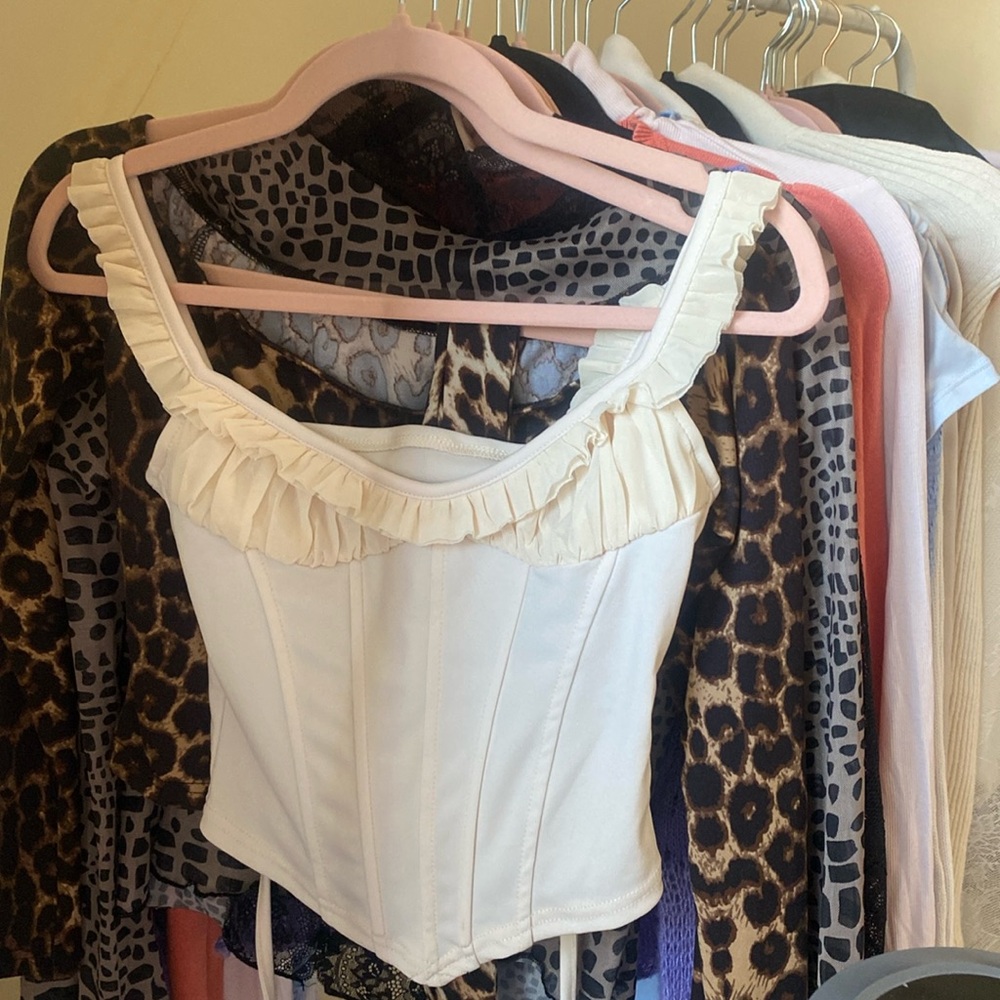 White Corset Going-Out Top | Size S